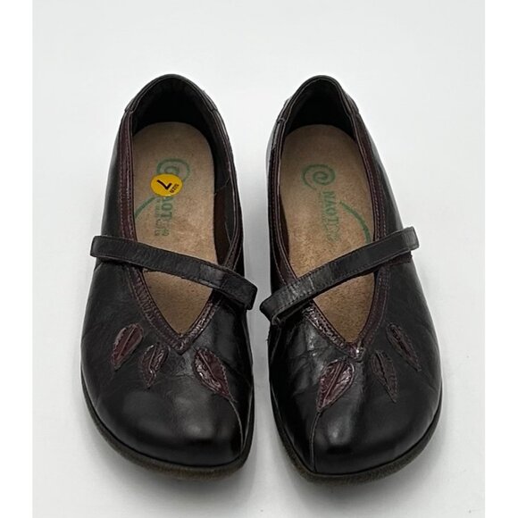 Naot Womens Mary Jane Leather Flats Size 8 (EU 40)‎ Leaf Detail Comfort Orthotic - Picture 3 of 6